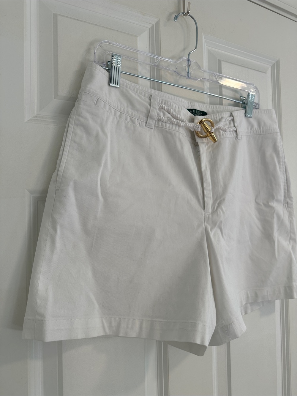 EUC Lauren Ralph Lauren Nautical Cotton White Shorts size 12 Petite - Picture 5 of 11